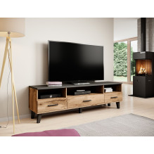 Cama RTV stand LOTTA 180cm wotan oak + mat black