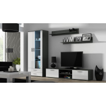 Cama TV stovas SOHO 180 pilkas/baltas blizgus