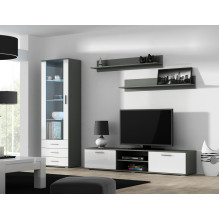 Cama TV stovas SOHO 180 pilkas/baltas blizgus