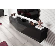 Cama TV stand VIGO SLANT 180cm (2x90) black / black gloss