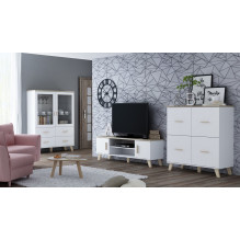 Cama TV stand LOTTA 160 2D2K white / sonoma