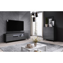 Cama TV stand REJA graphite grey gloss / graphite grey gloss