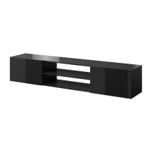 RTV cabinet SLIDE 200K 200x40x37 cm all in gloss black