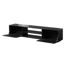 RTV cabinet SLIDE 200K 200x40x37 cm all in gloss black