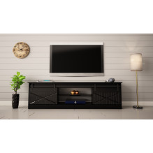 RTV GRANERO 200x56.7x35 black / black gloss cabinet