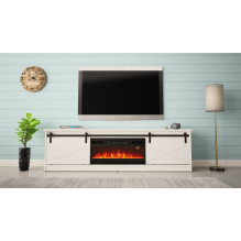 RTV GRANERO + fireplace cabinet 200x56.7x35 white / gloss white