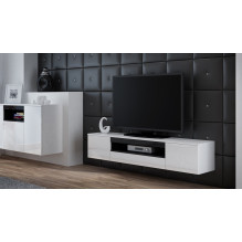 Cama TV stand VIVA 180 white / white gloss + black