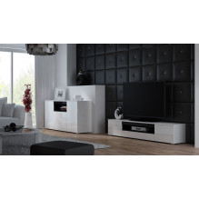 Cama TV stand VIVA 180 white / white gloss + black