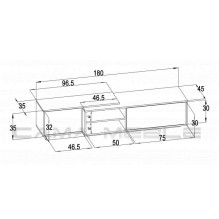 Cama TV spintelė SIGMA1 180 sonoma ąžuolas / juodas blizgus