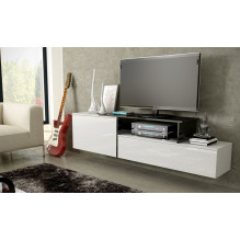 Cama TV cabinet SIGMA 3 180 white / white gloss + black