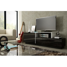 Cama TV cabinet SIGMA 3 180 black / black gloss + biały