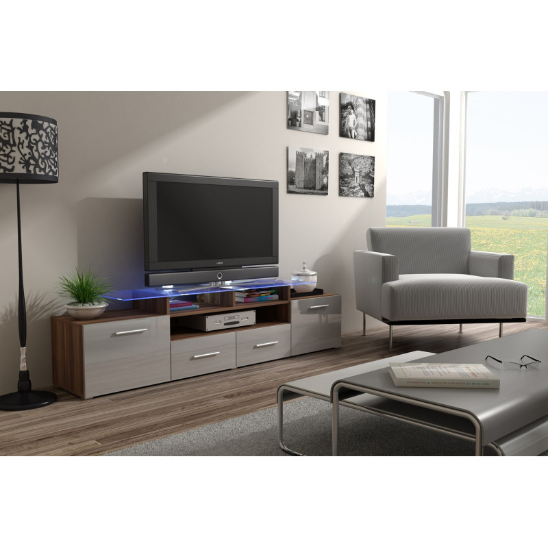 Cama TV stand EVORA 200 plum tree / grey gloss