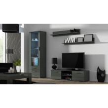 Cama TV stand SOHO 140 grey / grey gloss