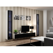 Cama TV Stand VIGO '180' 30 / 180 / 40 white / black gloss