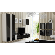 Cama TV Stand VIGO '180' 30 / 180 / 40 white / black gloss