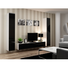 Cama TV Stand VIGO '180' 30 / 180 / 40 white / black gloss