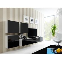 Cama TV Stand VIGO '180' 30 / 180 / 40 white / black gloss