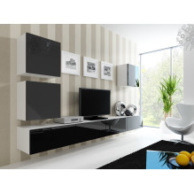 Cama TV Stand VIGO '180' 30 / 180 / 40 white / black gloss