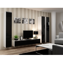 Cama TV Stand VIGO '180' 30 / 180 / 40 white / black gloss