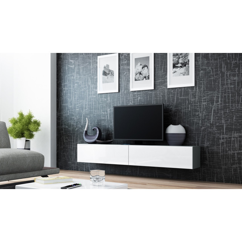 Cama TV Stand VIGO '180' 30 / 180 / 40 grey / white gloss