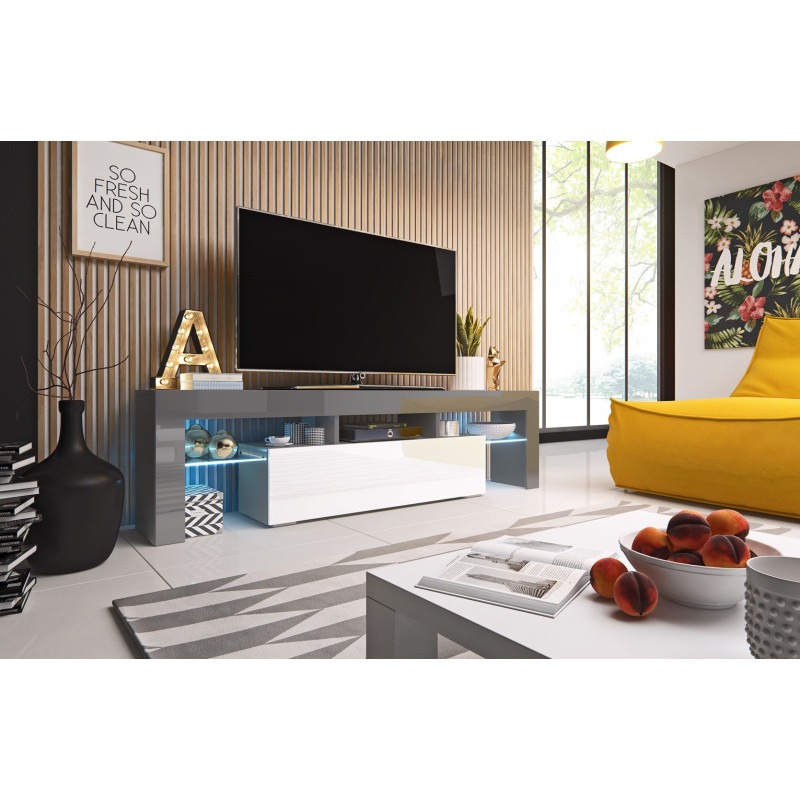 Cama TV stand TORO 158 grey / white gloss