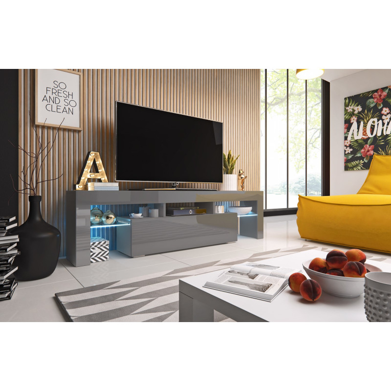 Cama TV stand TORO 158 grey / grey gloss