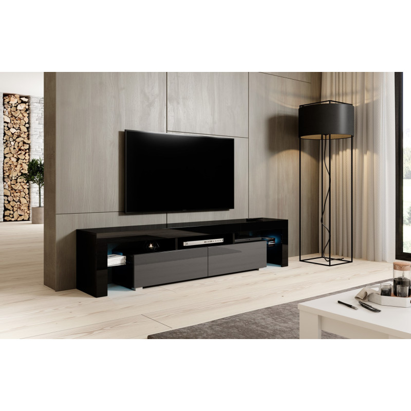 Cama TV stand TORO 200 black / grey gloss