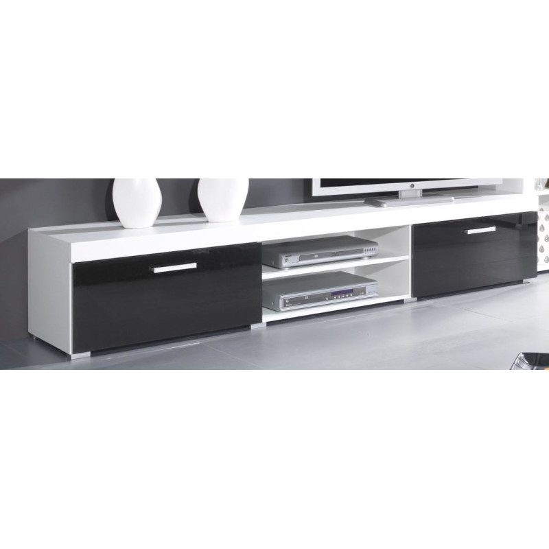 Cama TV stand 200 SAMBA white / black gloss