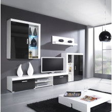 Cama TV stand 200 SAMBA white / black gloss