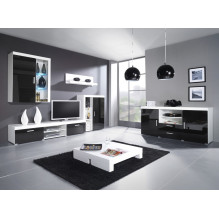 Cama TV stand 200 SAMBA white / black gloss