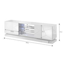 Cama TV cabinet QIU 160 MDF white gloss / white gloss