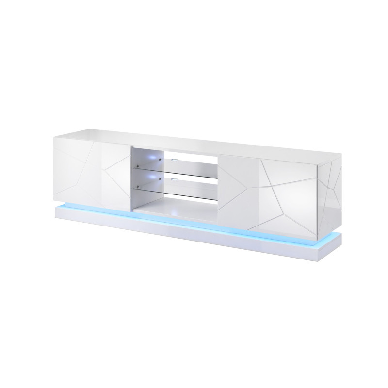 Cama TV cabinet QIU 200 MDF white gloss / white gloss