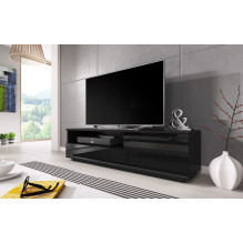 Cama TV spintelė MUZA 138 / 40 / 41 juoda / juoda blizgesio