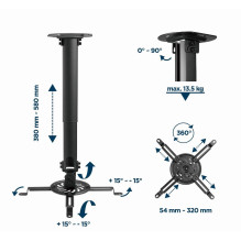 Gembird CM-B-01 Adjustable ceiling mount for projector / beamer