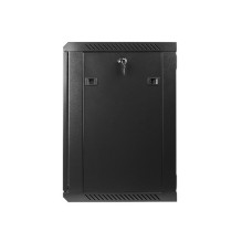 Lanberg wall-mounted installation rack cabinet 19'' 12U 600x450mm black (glass door)