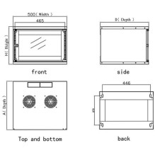 Techly sieninė spintelė 19 6U D320 juoda surinkta&quot; I-CASE EL-1006B32