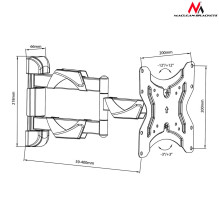 Maclean MC-742 TV mount 106.7 cm (55&quot;) Black