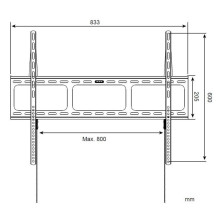 Techly sieninis laikiklis LED LCD televizoriui 42-80 Ultra Slim Fixed H600mm&quot; ICA-PLB 860