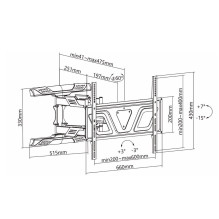 Maclean MC-832 Flat TV Monitor Bracket 37&quot; - 80&quot; max VESA 200x200, 400x400, 600x400 45kg, Distance from the Wa