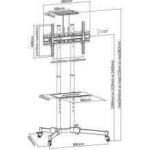 Techly ICA-TR16T ženklų ekrano laikiklis 177,8 cm (70 colių) juodas