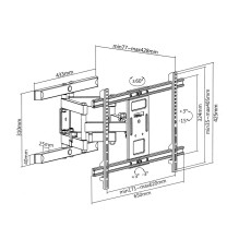 Maclean MC-881 TV bracket 37-85 &quot; Black max Vesa 600x400 60kg