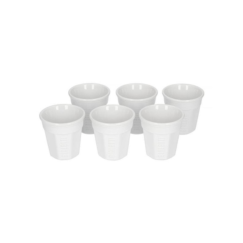 Set of 6 espresso cups BIALETTI BICCHIERINI Porcelain 6x 60 ml White