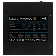 Aerocool LUX750 maitinimo blokas 750 W 20+4 kontaktų ATX ATX Black