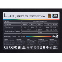 Maitinimo blokas Aerocool Lux RGB 550M 550 W Juodas