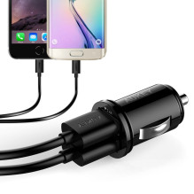 AUKEY CC-S1 Mini mobiliojo įrenginio įkroviklis 2xUSB-A 24W 4.8A Black Auto