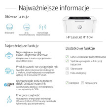 HP LaserJet M110w spausdintuvas, juodai baltas, spausdintuvas mažam biurui, spausdinimas, kompaktiškas