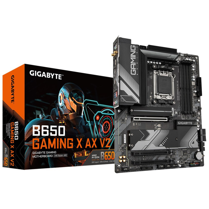 Gigabyte B650 GAMING X AX V2 Motherboard - Supports AMD Ryzen 8000 CPUs, 8+2+2 Phases Digital VRM, up to 8000MHz DDR5 (O