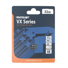 Atminties kortelė PATRIOT VX Series 32GB MicroSDXC V30 Class 10 UHS-I U3 4K UHD (PSF32GVX31MCH)