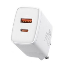 Baseus Baseus kompaktiškas greitas įkroviklis USB / USB Type C 20W 3A Power Delivery Quick Charge 3.0 baltas (CCXJ-B02) 