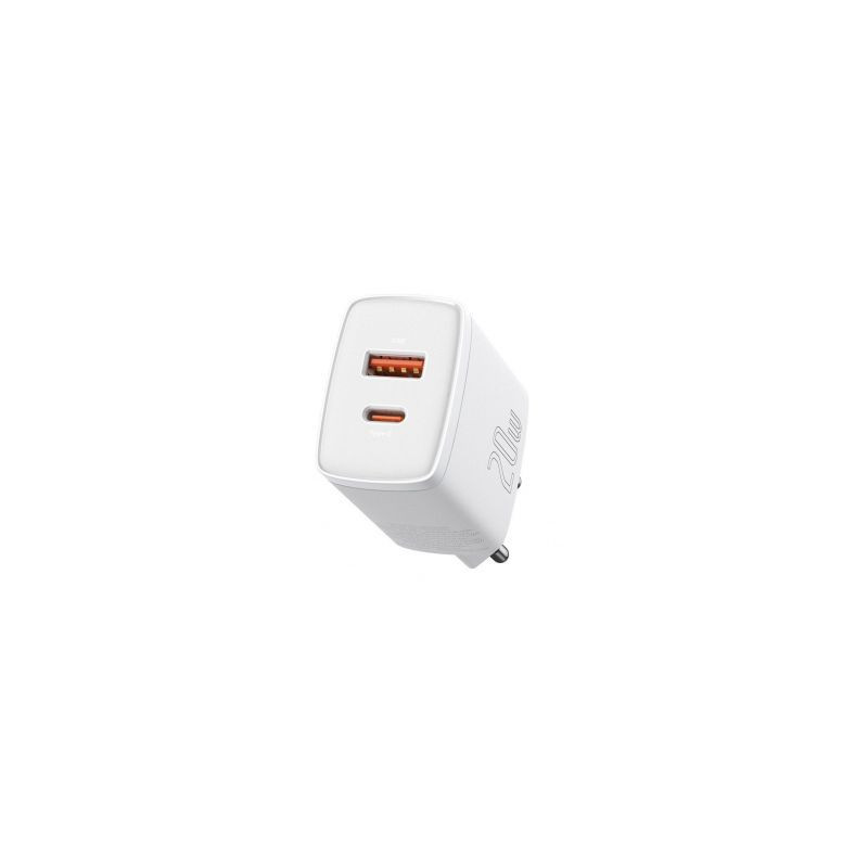 Baseus Baseus kompaktiškas greitas įkroviklis USB / USB Type C 20W 3A Power Delivery Quick Charge 3.0 baltas (CCXJ-B02) 